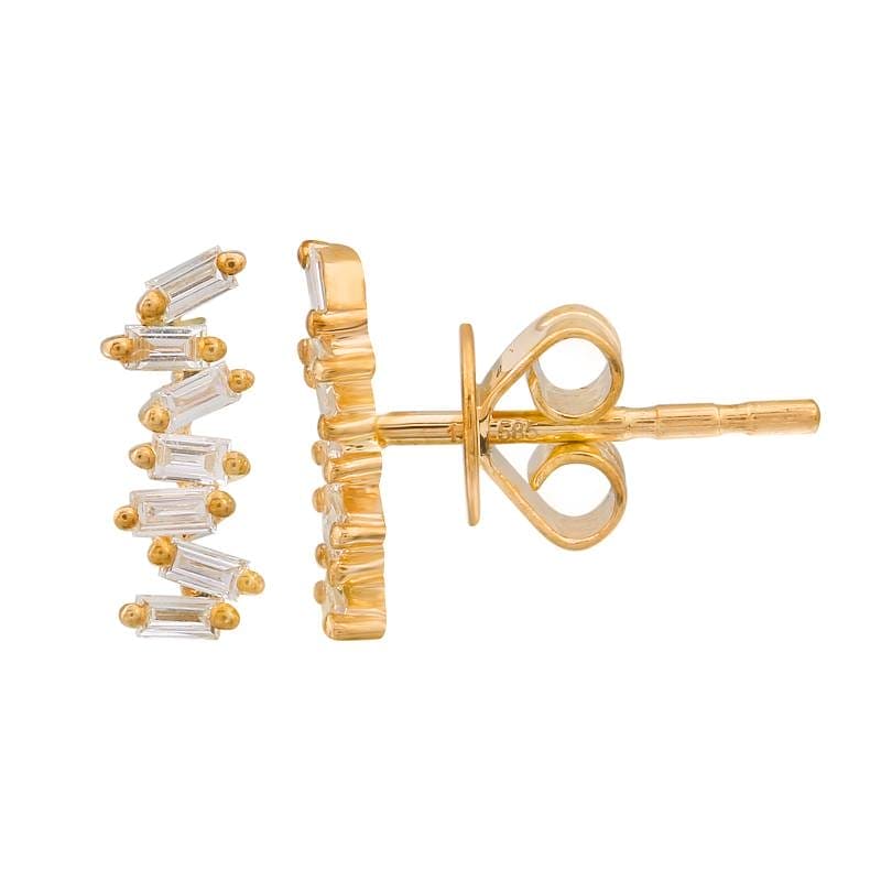 14k White Gold Diamond Stud Earrings