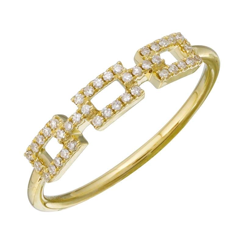 14k Yellow Gold Diamond Link Ring