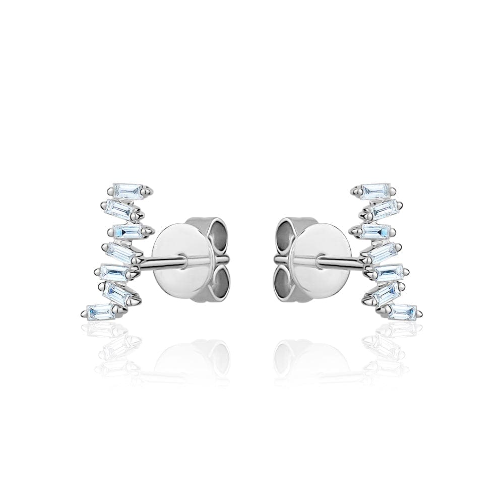 14k White Gold Diamond Stud Earrings