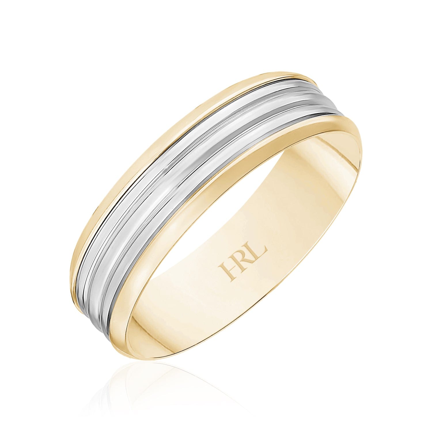 Two-Tone Gold Men's Wedding Band – Classic Elegance with a Modern Edge