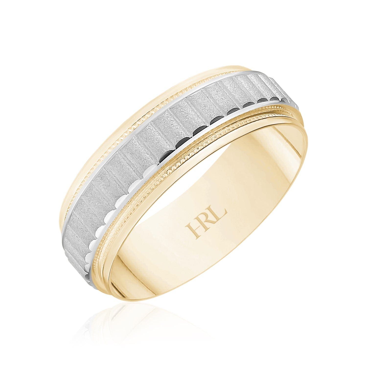 Classic Two-Tone Brushed Wedding Band