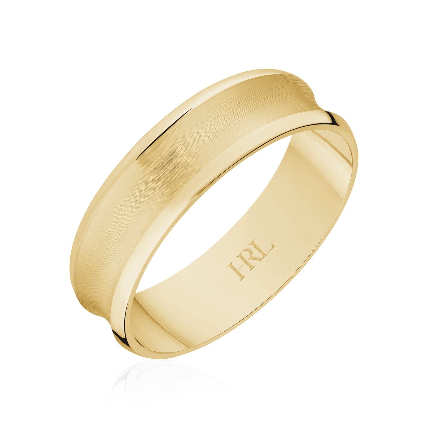 Classic Gold Wedding Band with Brushed Center