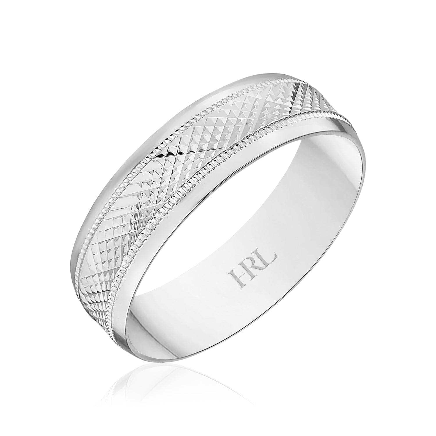 Gold Wedding Band with Diamond-Cut Pattern