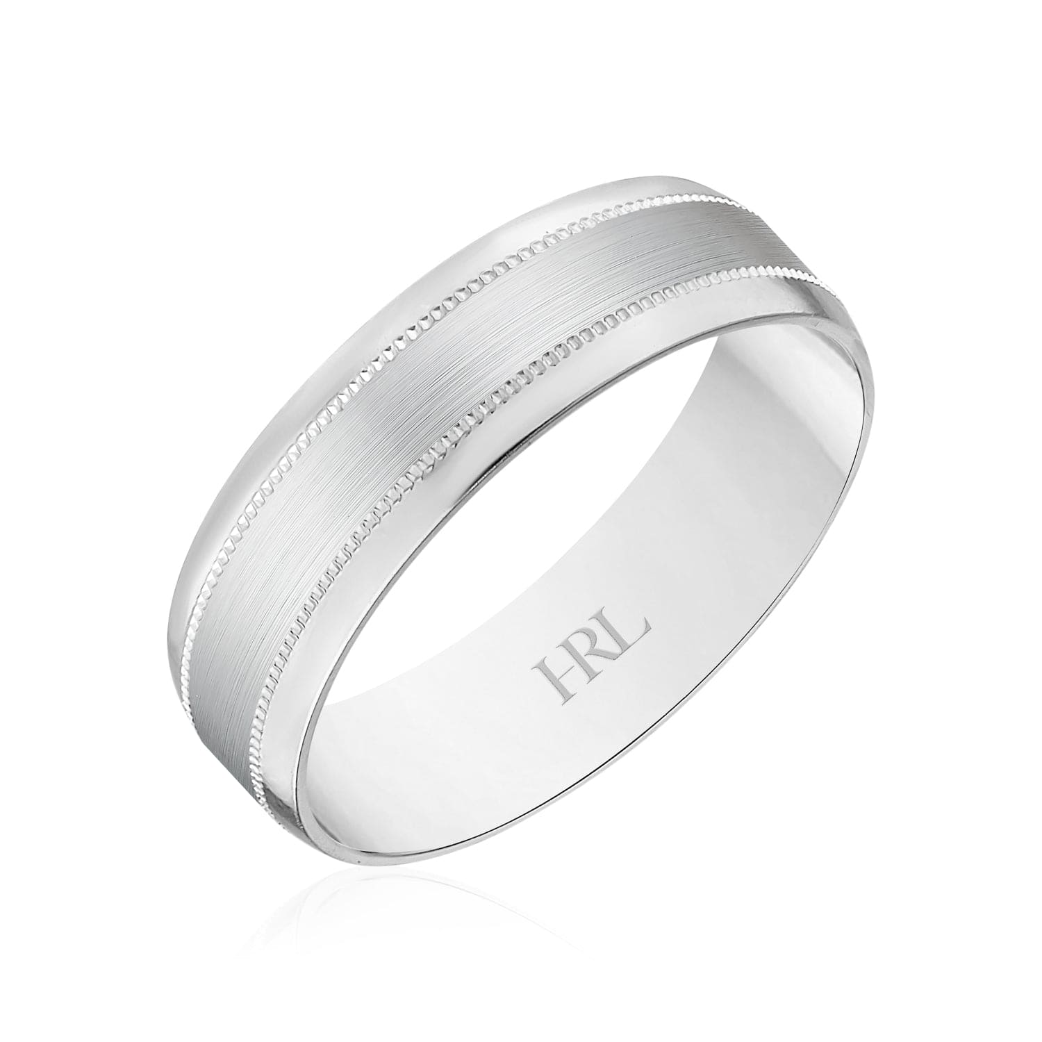 Brushed Gold Wedding Band with Milgrain Edges