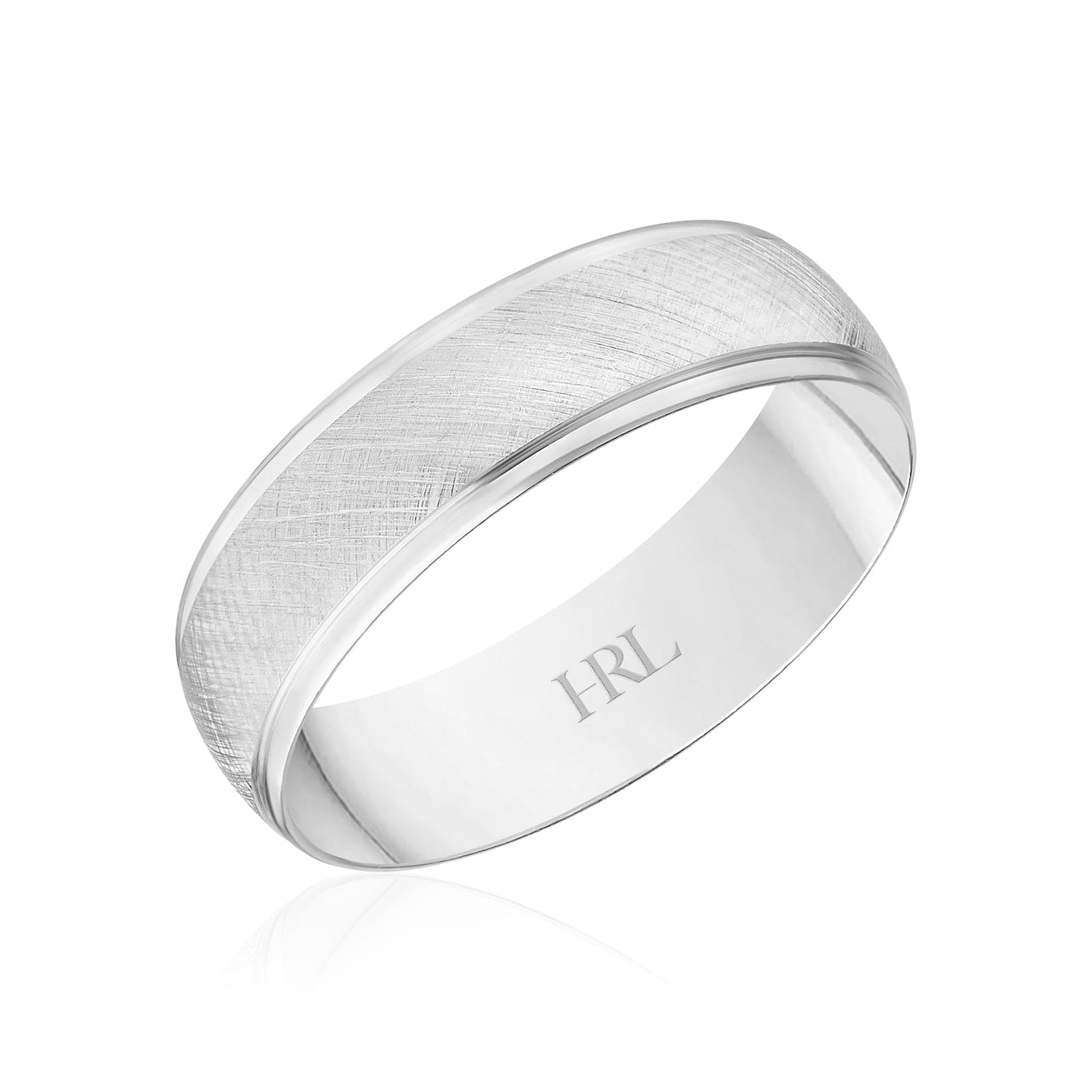 Gold Wedding Band with Cross-Hatch Finish