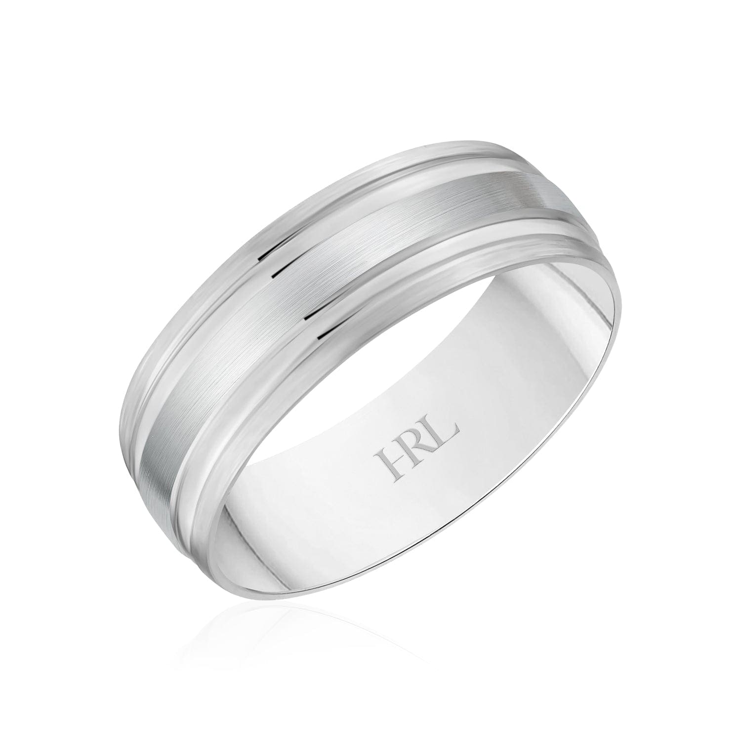 Gold Wedding Band with Double Ridge Design