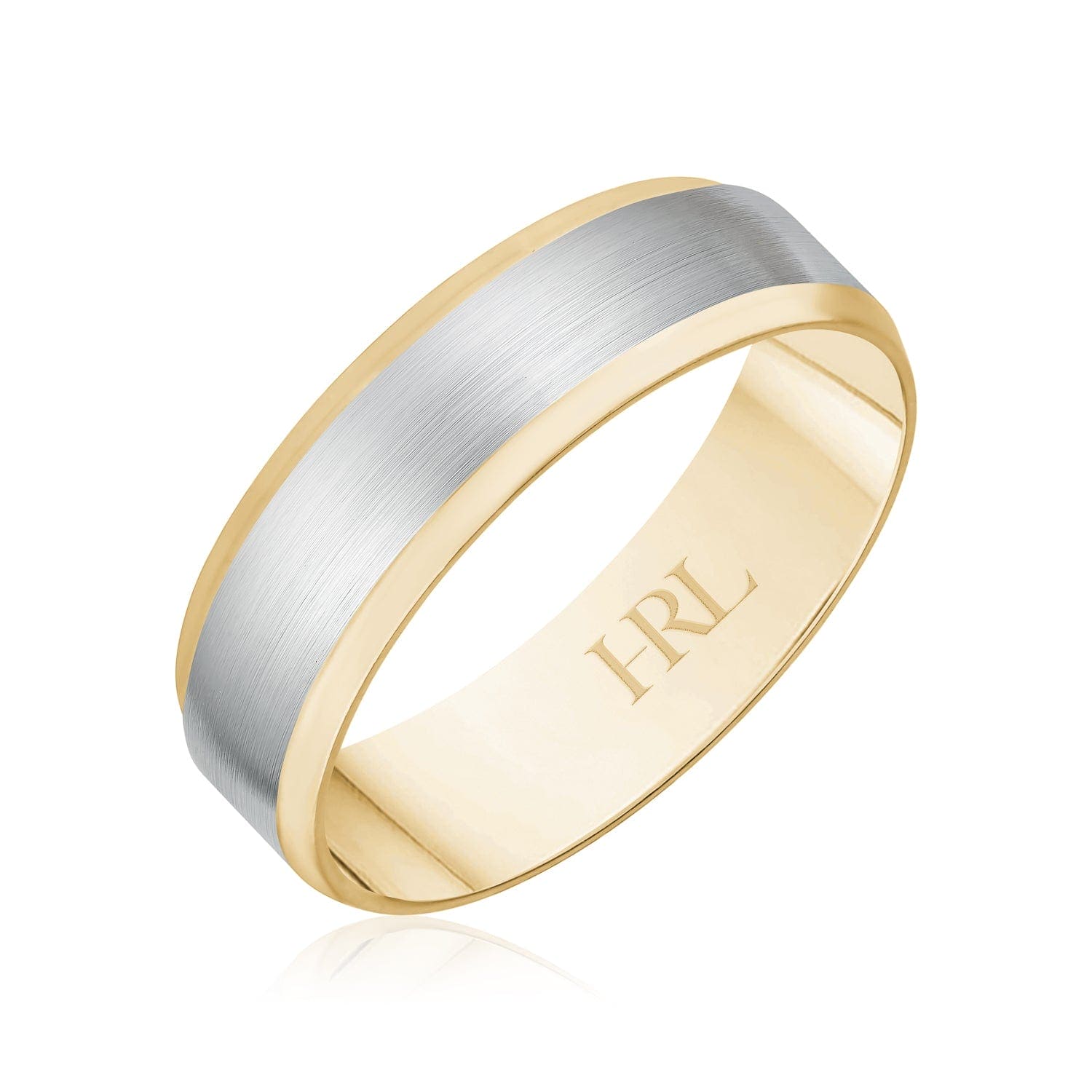 Brushed Two-Tone Gold Band