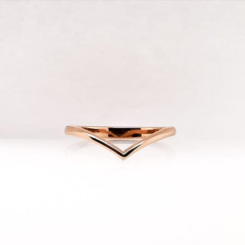 10K Solid Gold Chevron Ring
