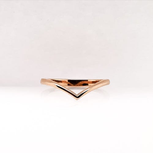 10K Solid Gold Chevron Ring