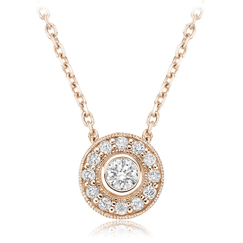 Diamond Halo Bezel Pendant