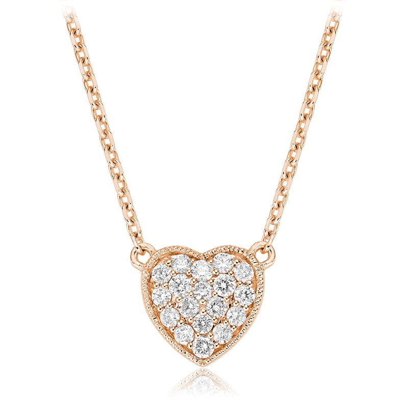 Heart Pave Diamond Pendant Necklace