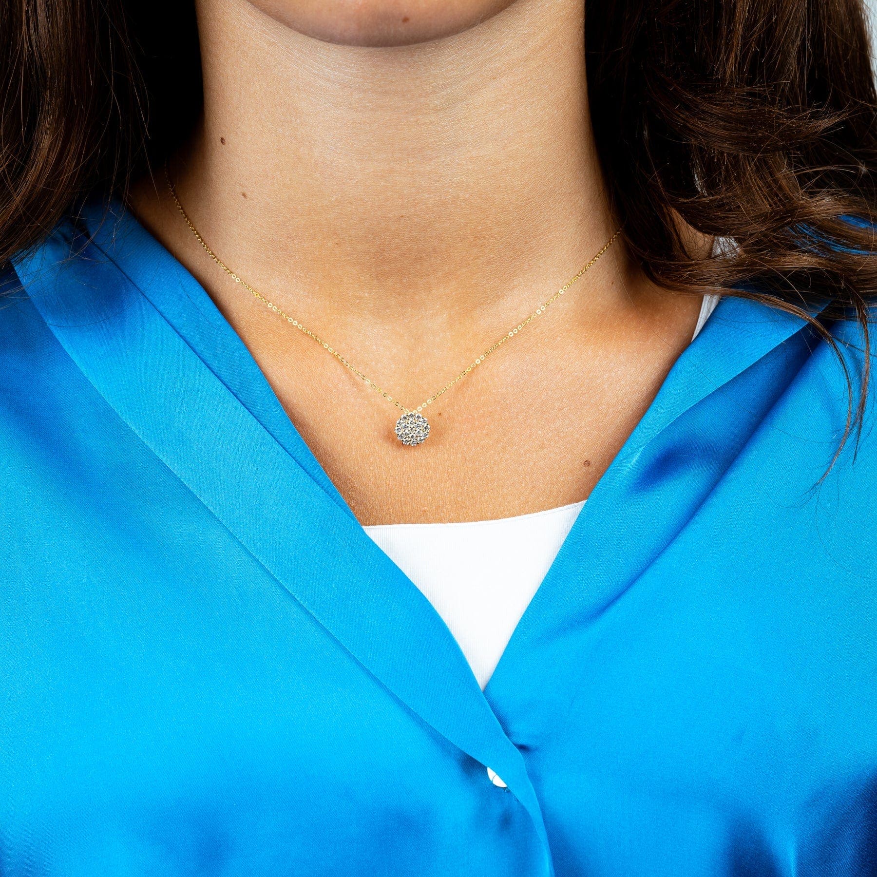 Round Pave Diamond Pendant
