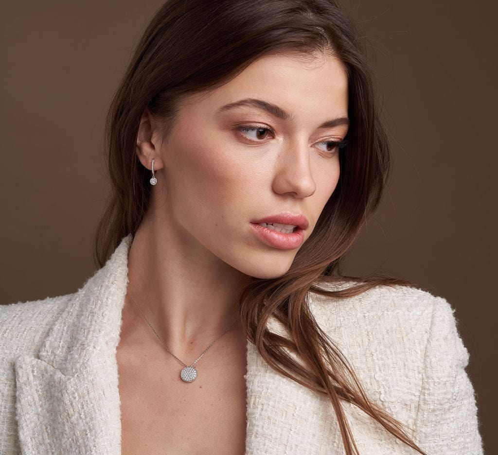 Martini Drop Diamond Halo Earrings
