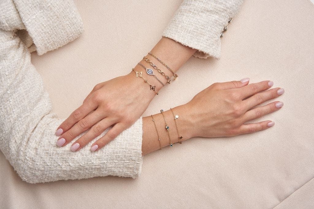 Infinity Yellow and White Gold Bracelet