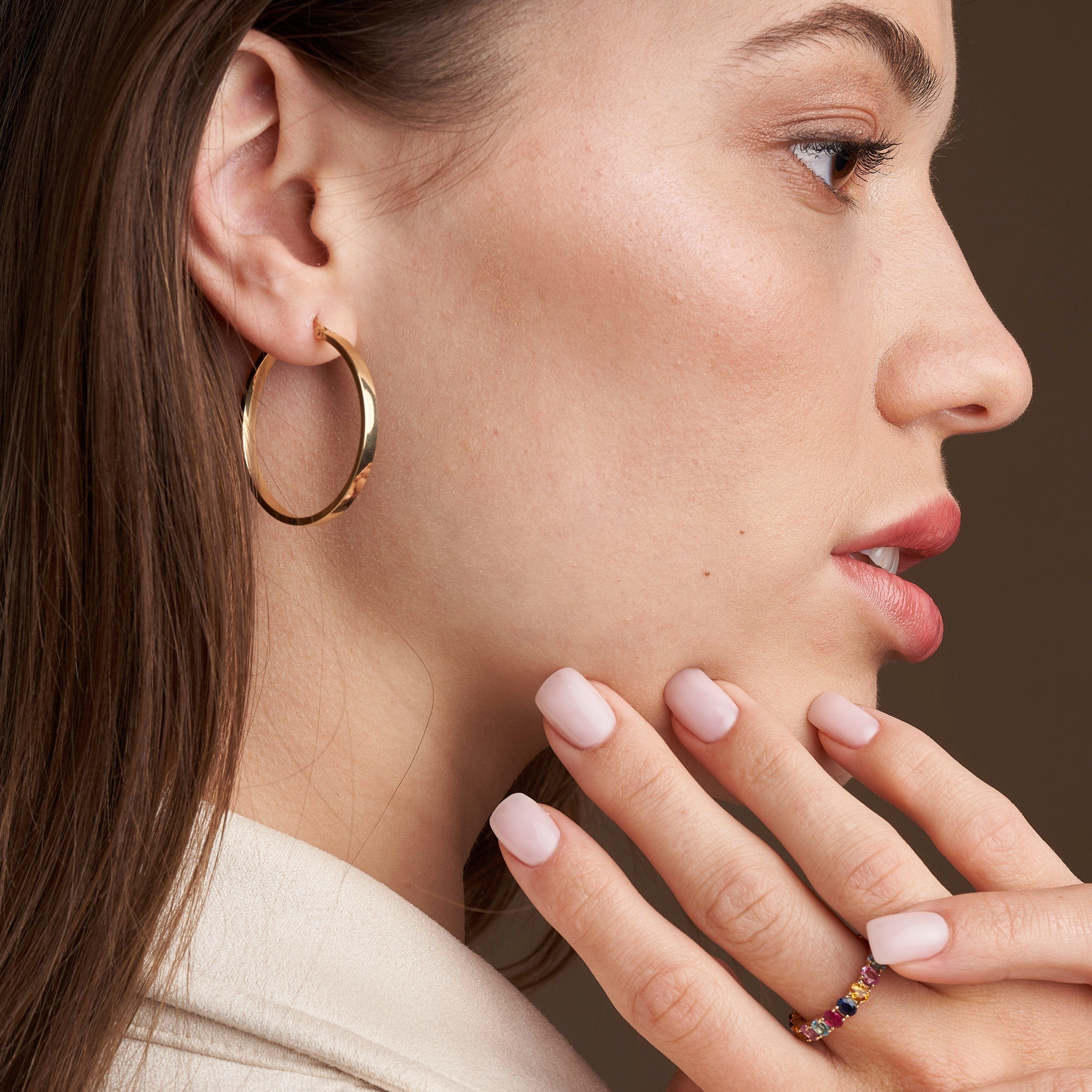 Round Gold Hoops