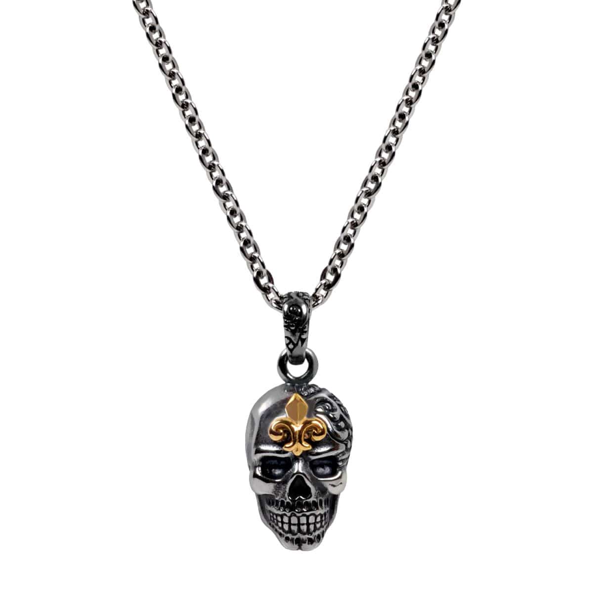 Fleur de Lis Skull Necklace
