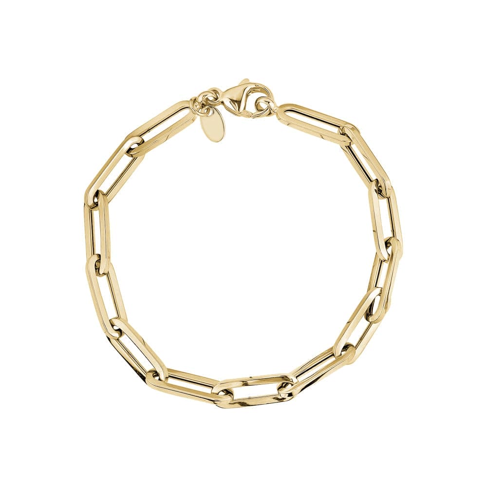 14K Gold Paperclip Chain Bracelet - large