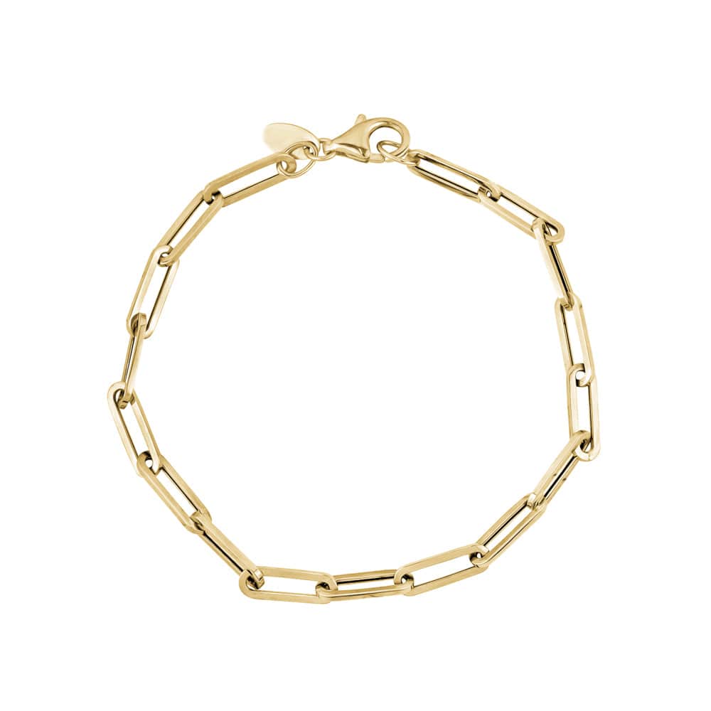 Light Solid Gold Paperclip Chain Bracelet