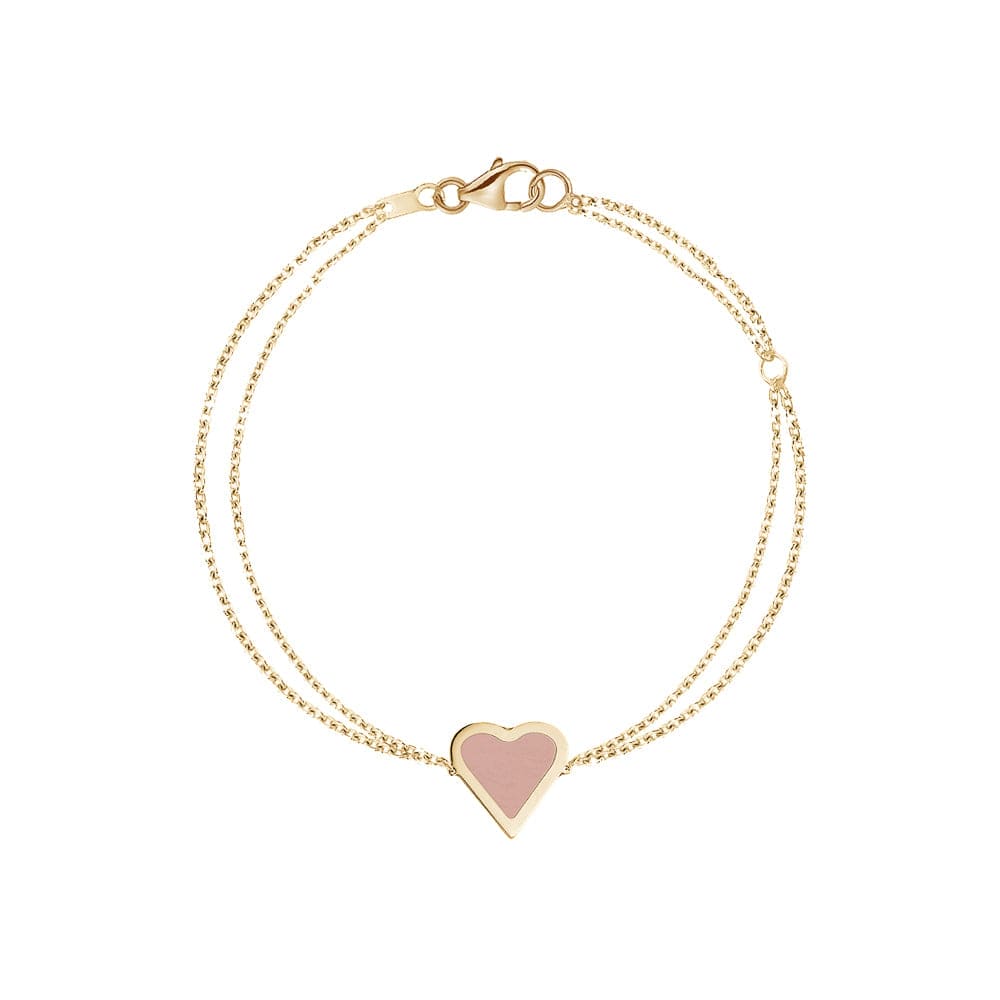 Pink Heart Enamel Bracelet