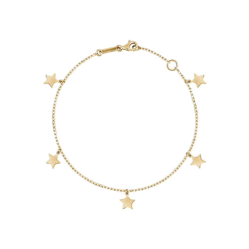 Yellow Gold Star Charm Bracelet