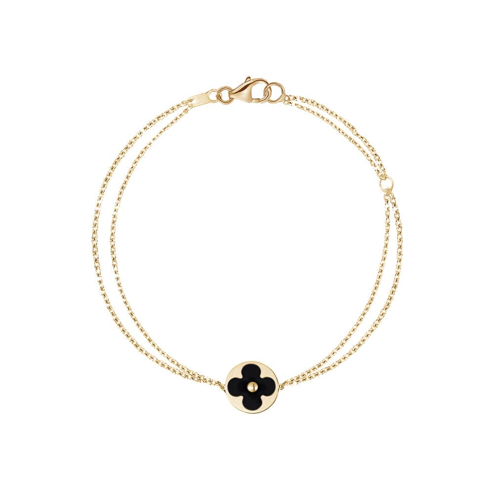 Enamel Black Flower Bracelet