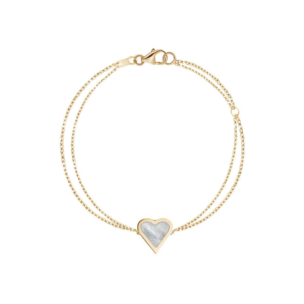Mini Enamel White Heart Bracelet