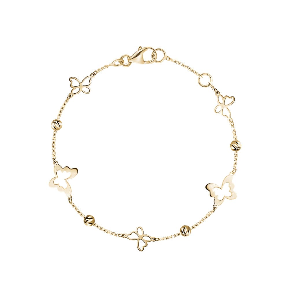 Gold Ball Butterfly Bracelet