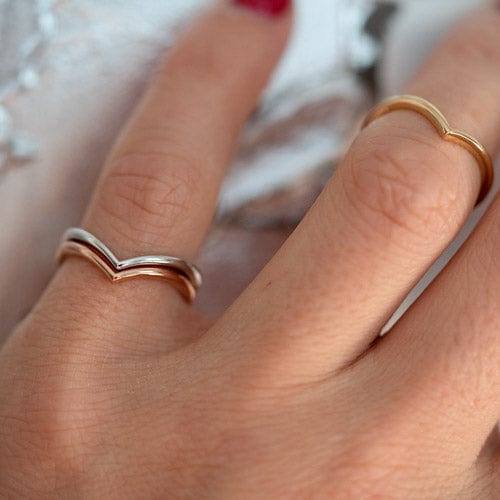 10K Solid Gold Chevron Ring