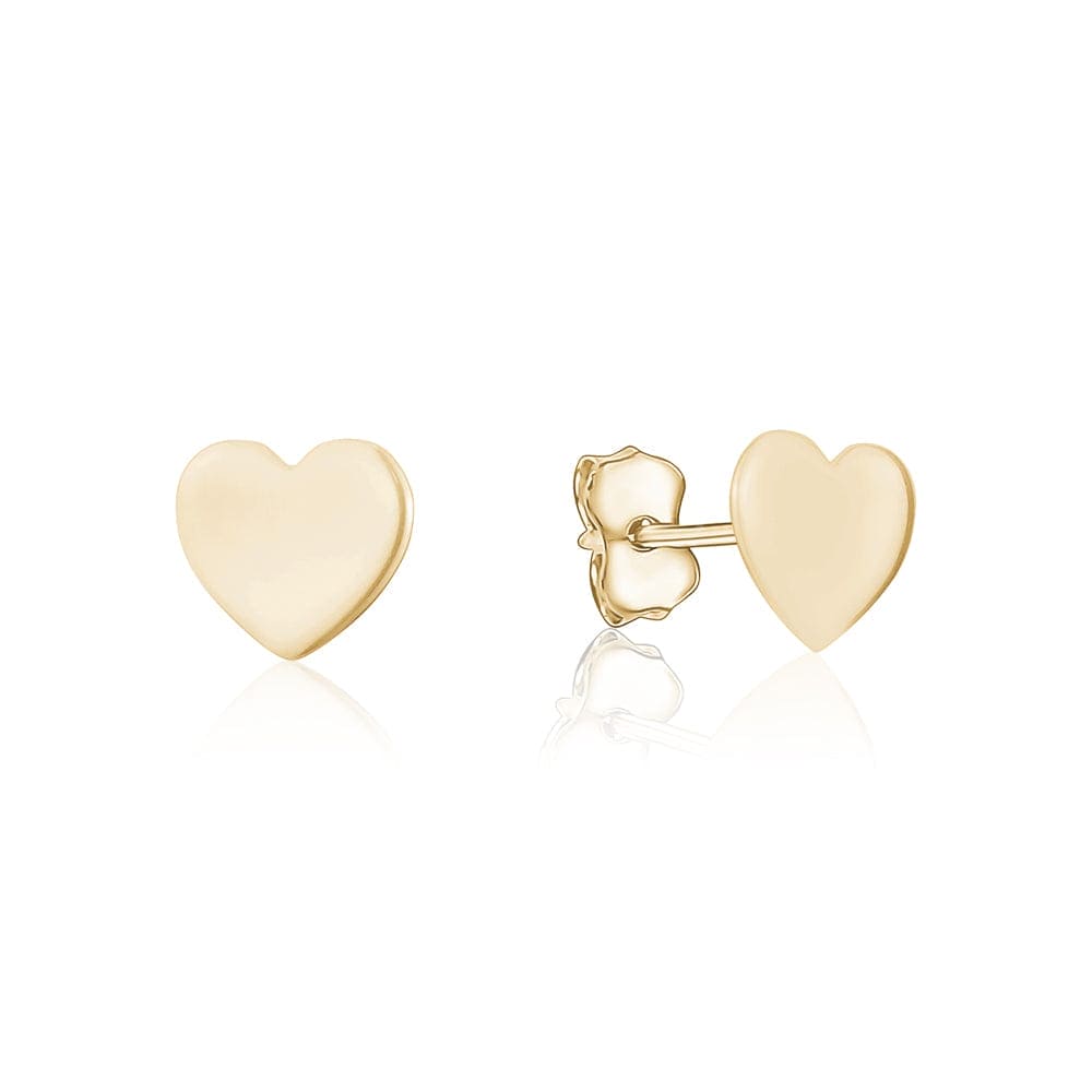 Gold Heart Stud Earrings