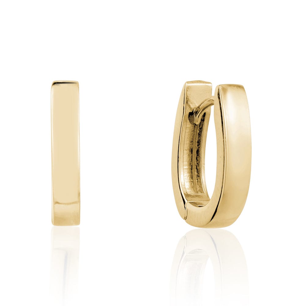 Gold Hoop Earrings Round Huggies