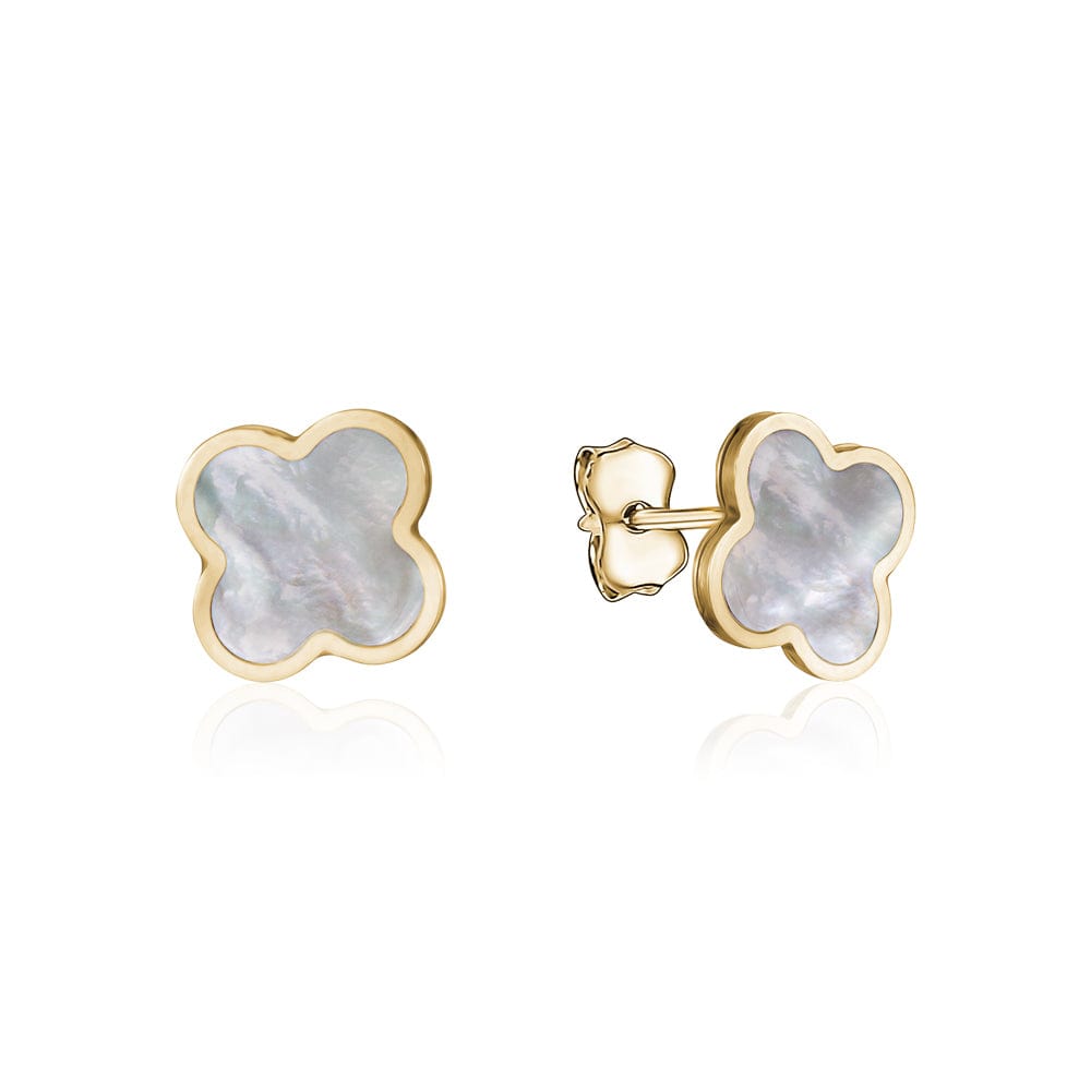 White Flower Enamel Studs