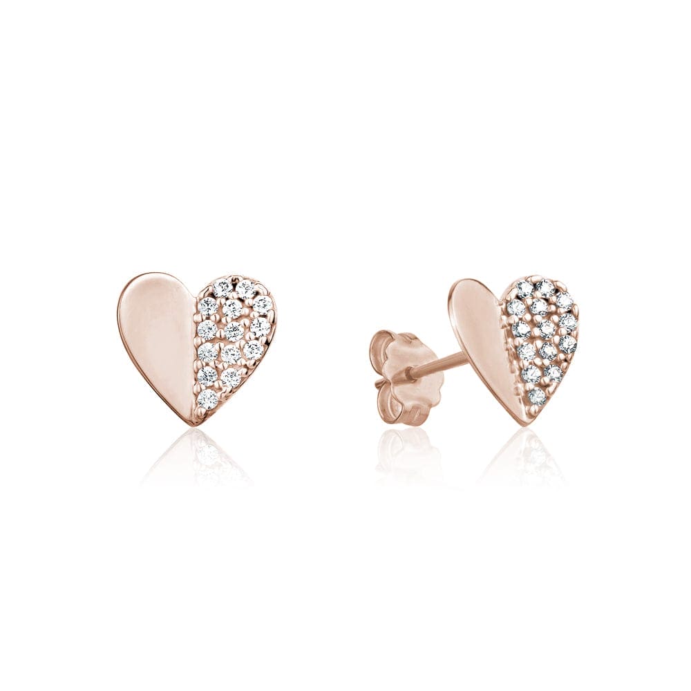 Heart Earring Rose Gold Studs
