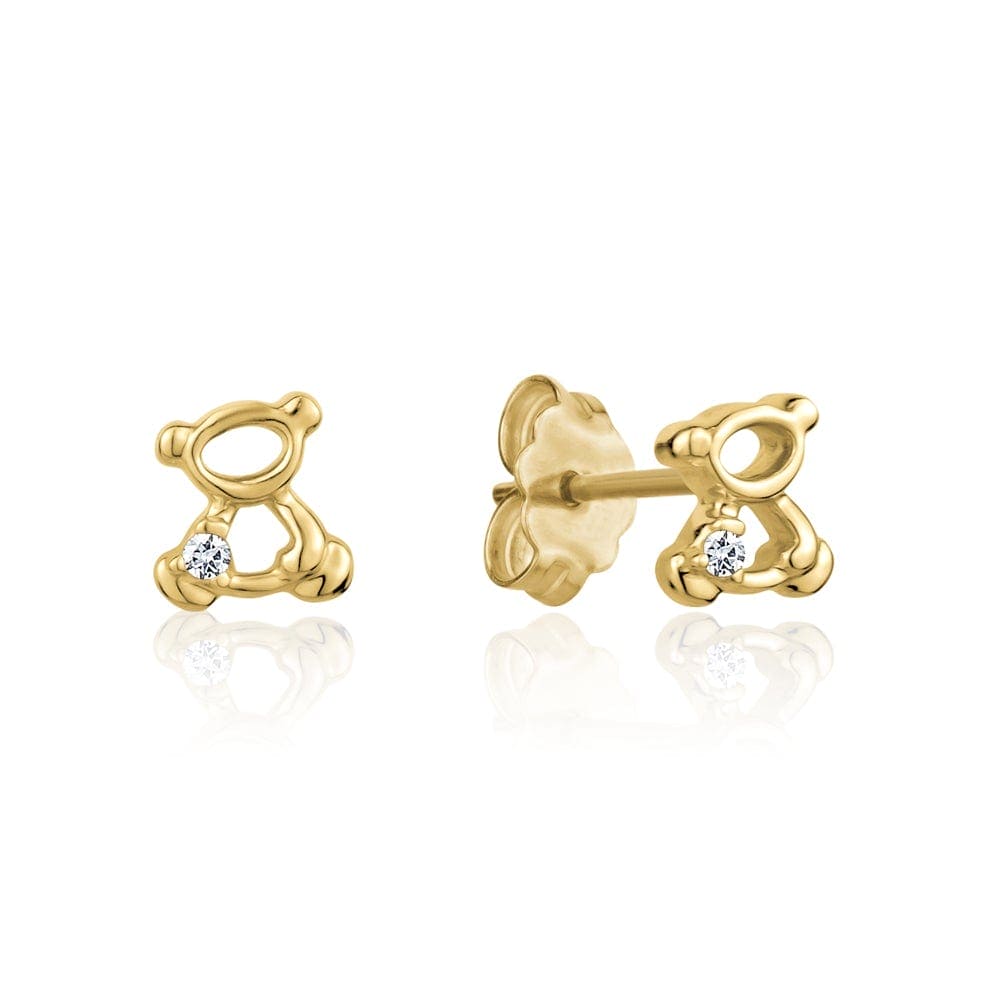 Gold Teddy Bear Earrings