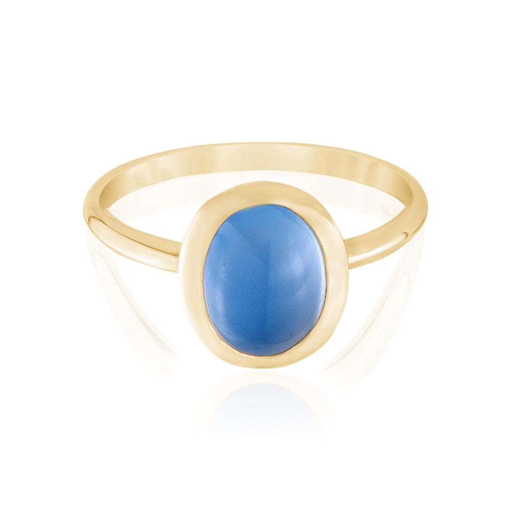 Blue Agate Gemstone Ring