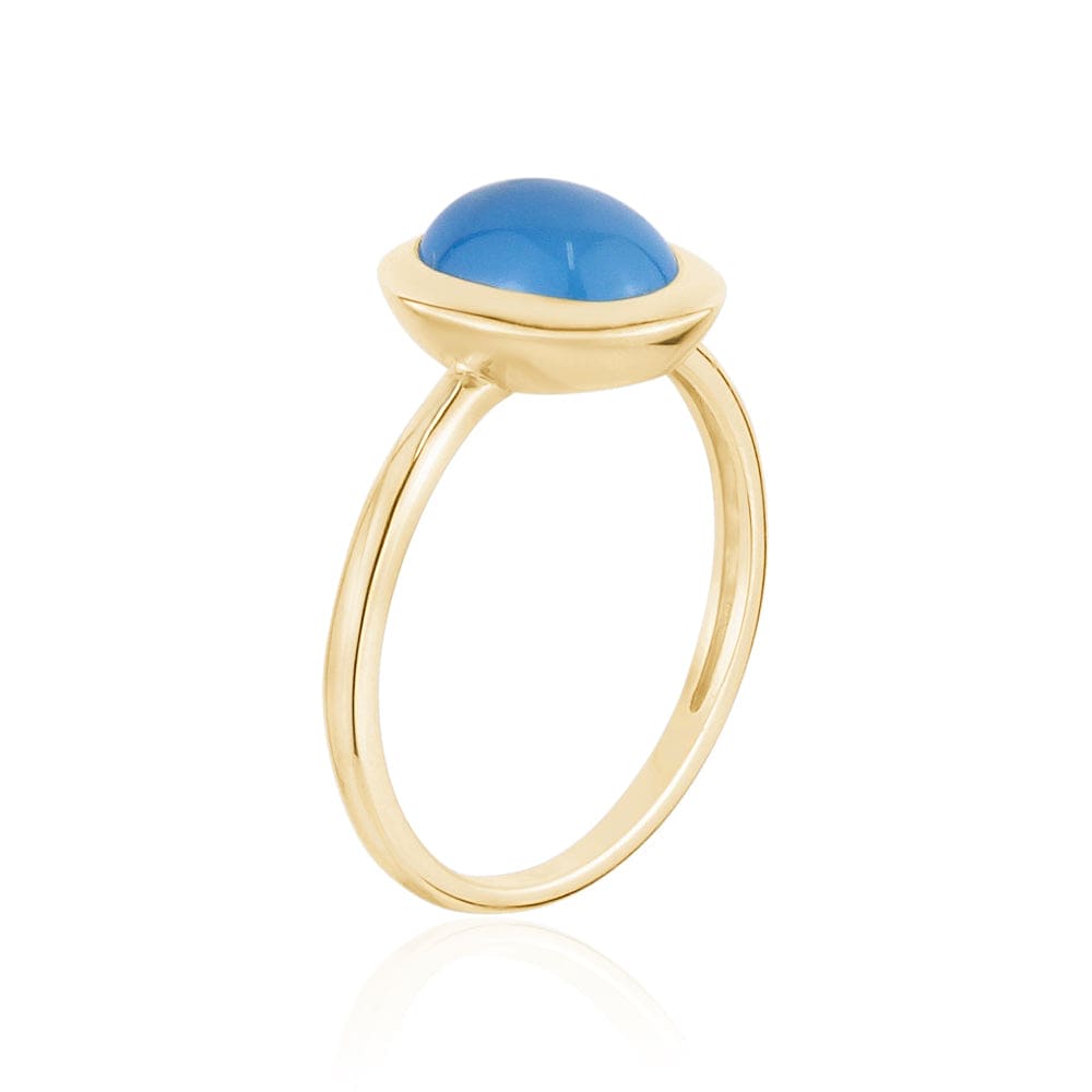 Blue Agate Gemstone Ring