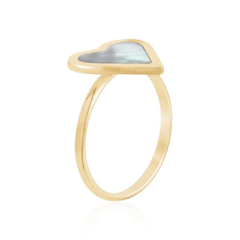 White Enamel Heart Ring