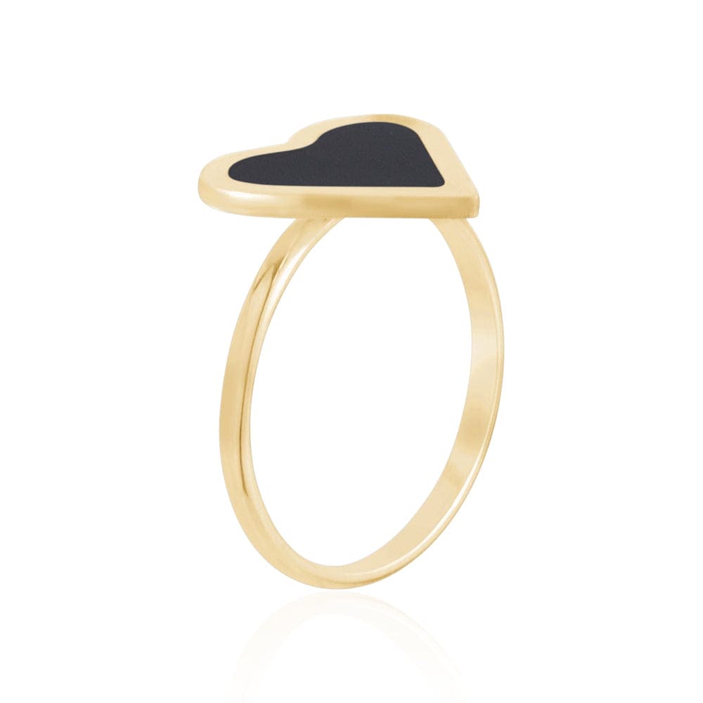 Black Enamel Heart Ring