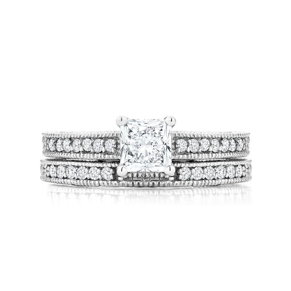Radiant Cut Engagement Ring with Matching Band
