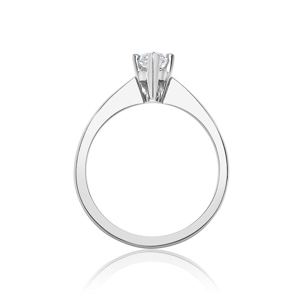 Pear Shaped Diamond Solitaire Engagement Ring