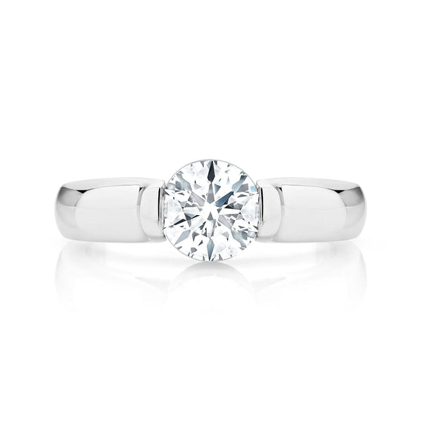 Round Cut Halo Canadian Diamond Engagement Ring