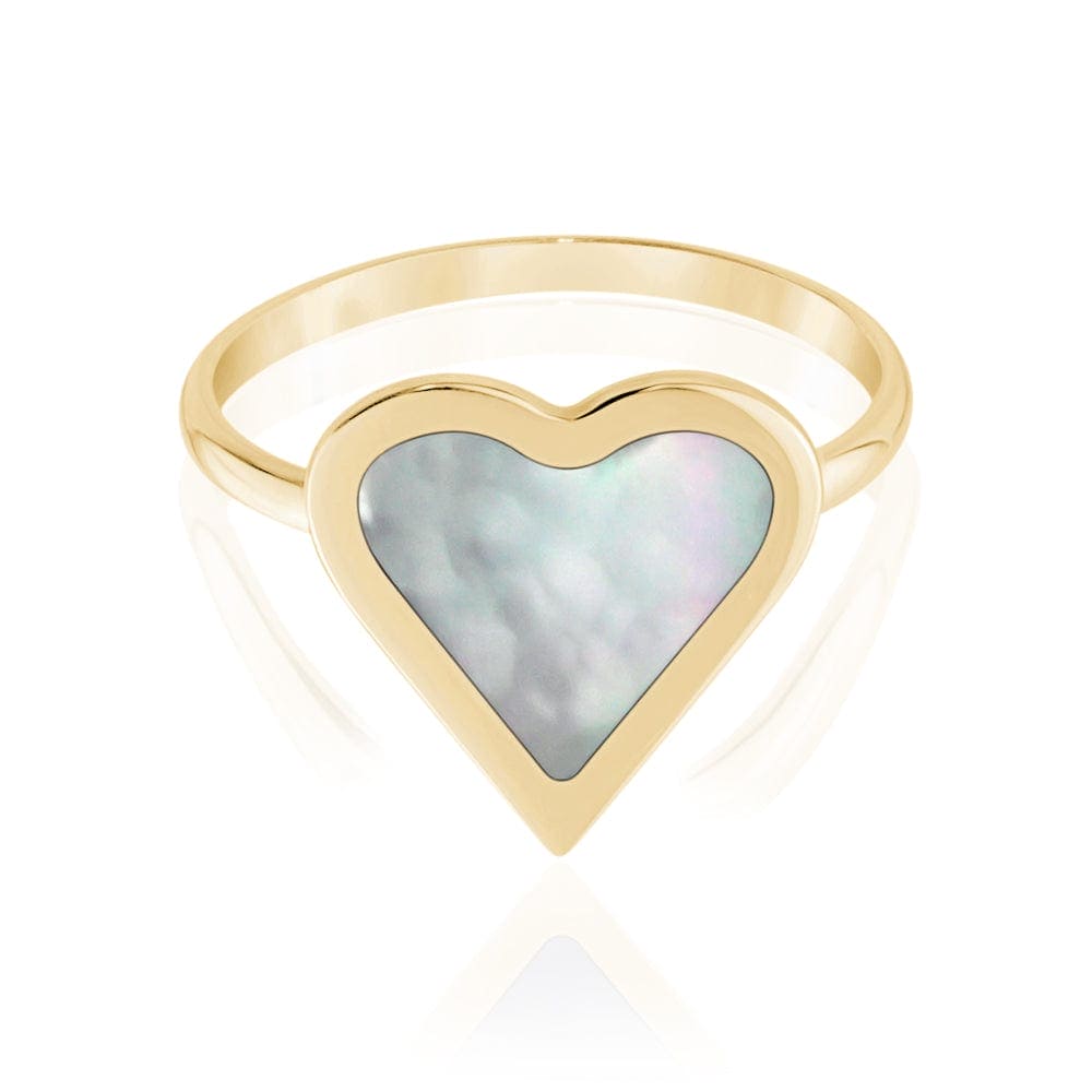White Enamel Heart Ring