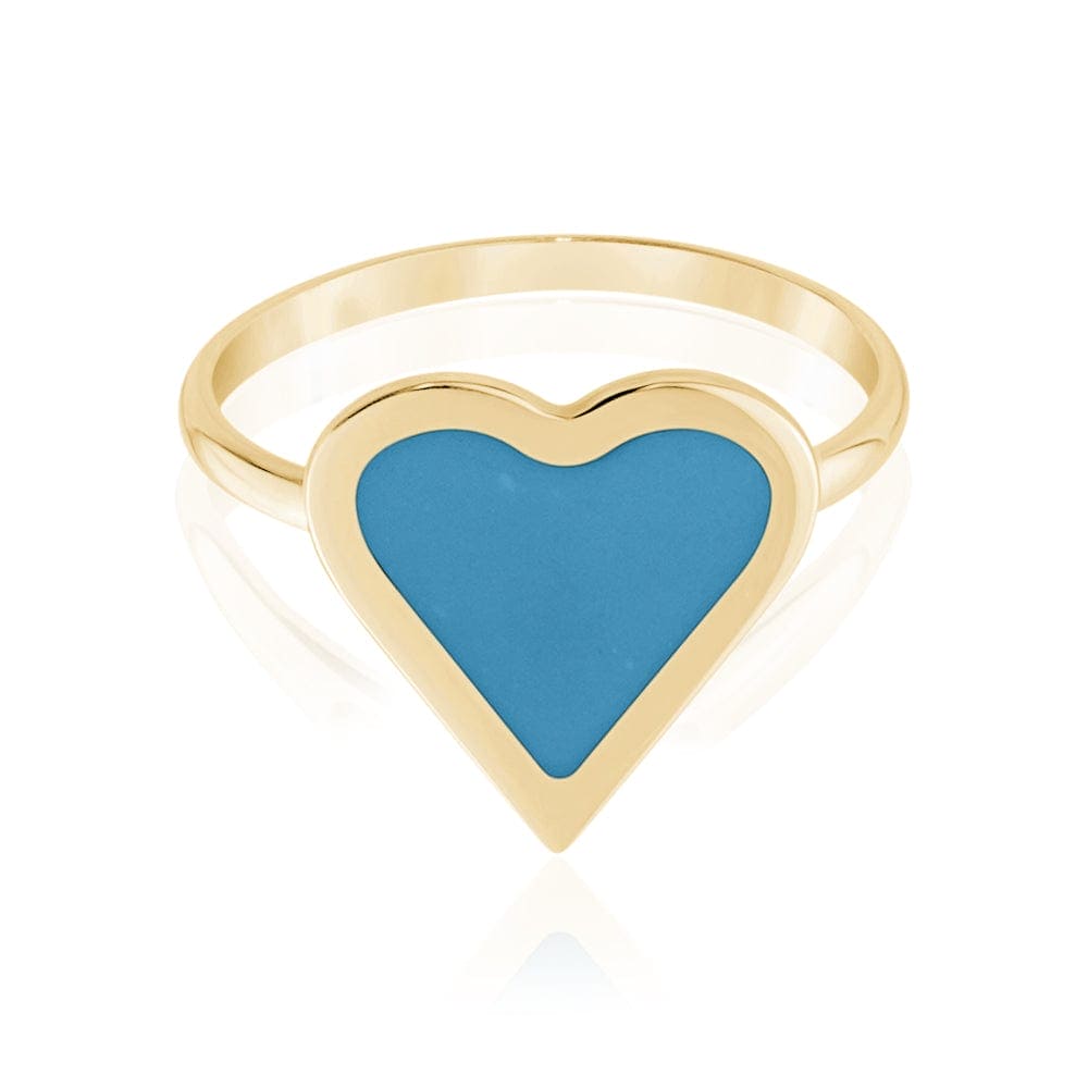 Blue Enamel Heart Ring