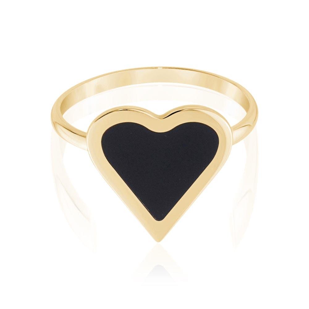 Black Enamel Heart Ring