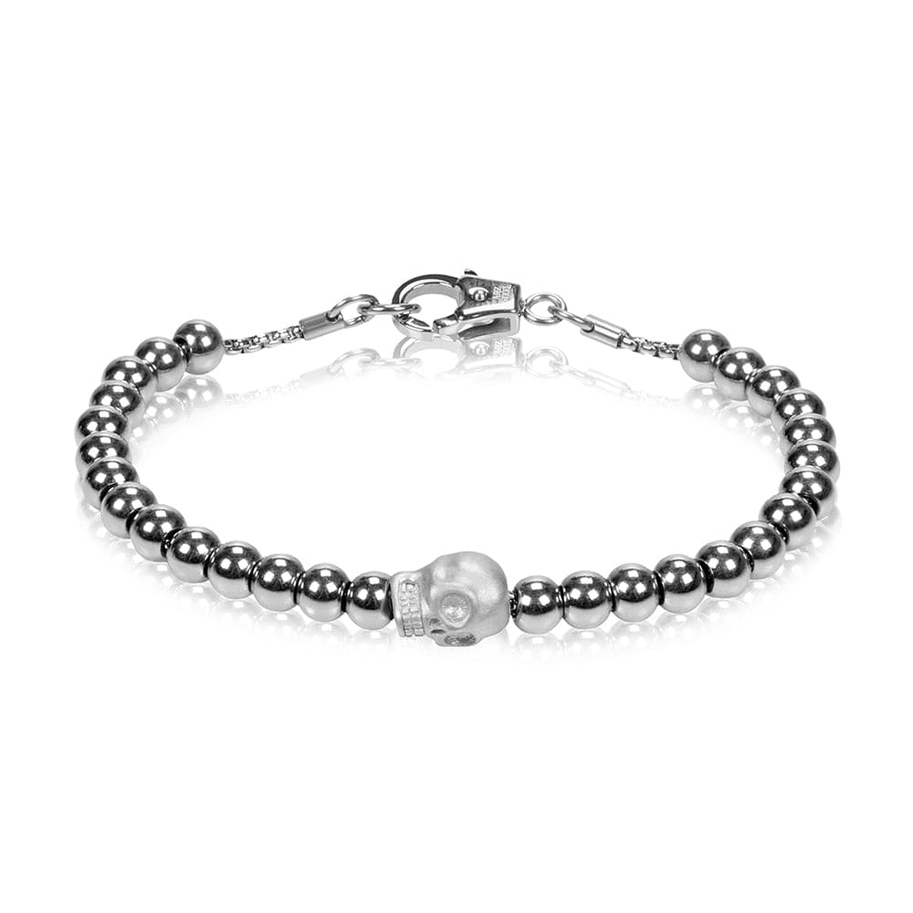 Stainless Steel Skull Bead Bracelet