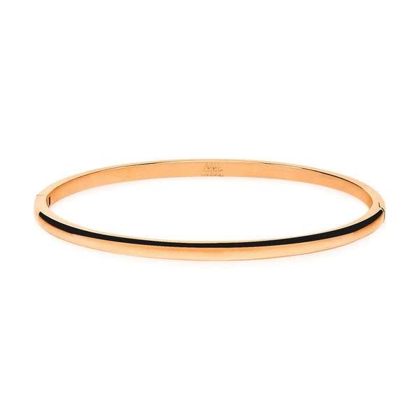 Gold Plated & Steel Dome Slim Bangle Bracelet