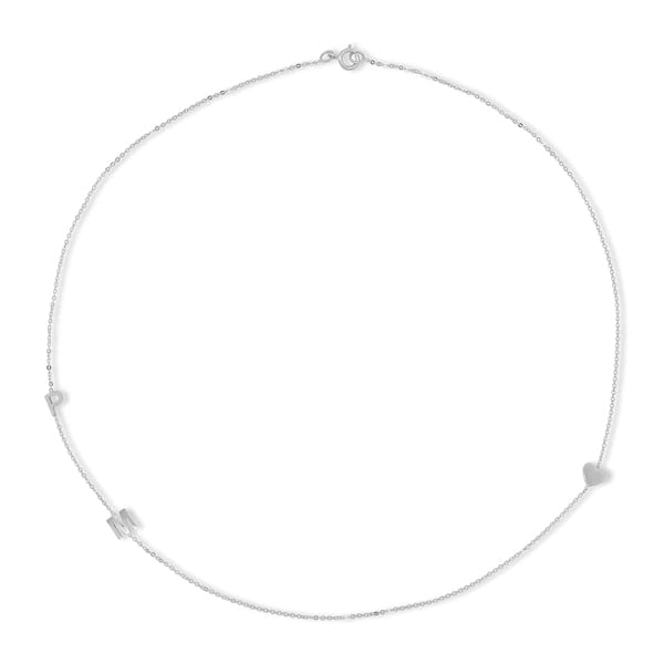 14K gold custom sideways initial necklace