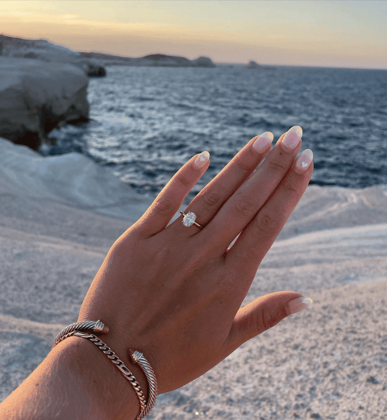 Oval Solitaire Two Tone Engagement Ring