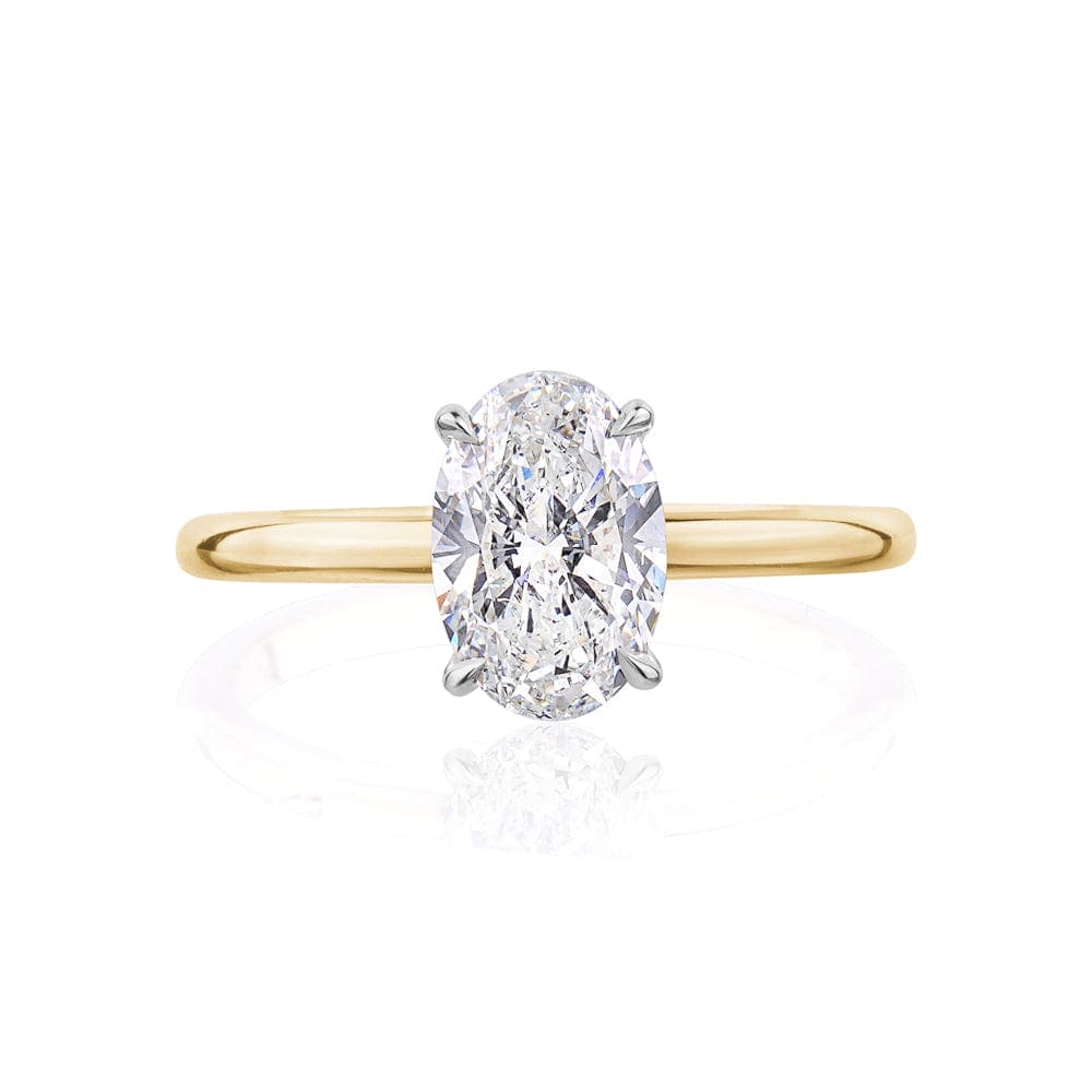 Oval Solitaire Two Tone Engagement Ring