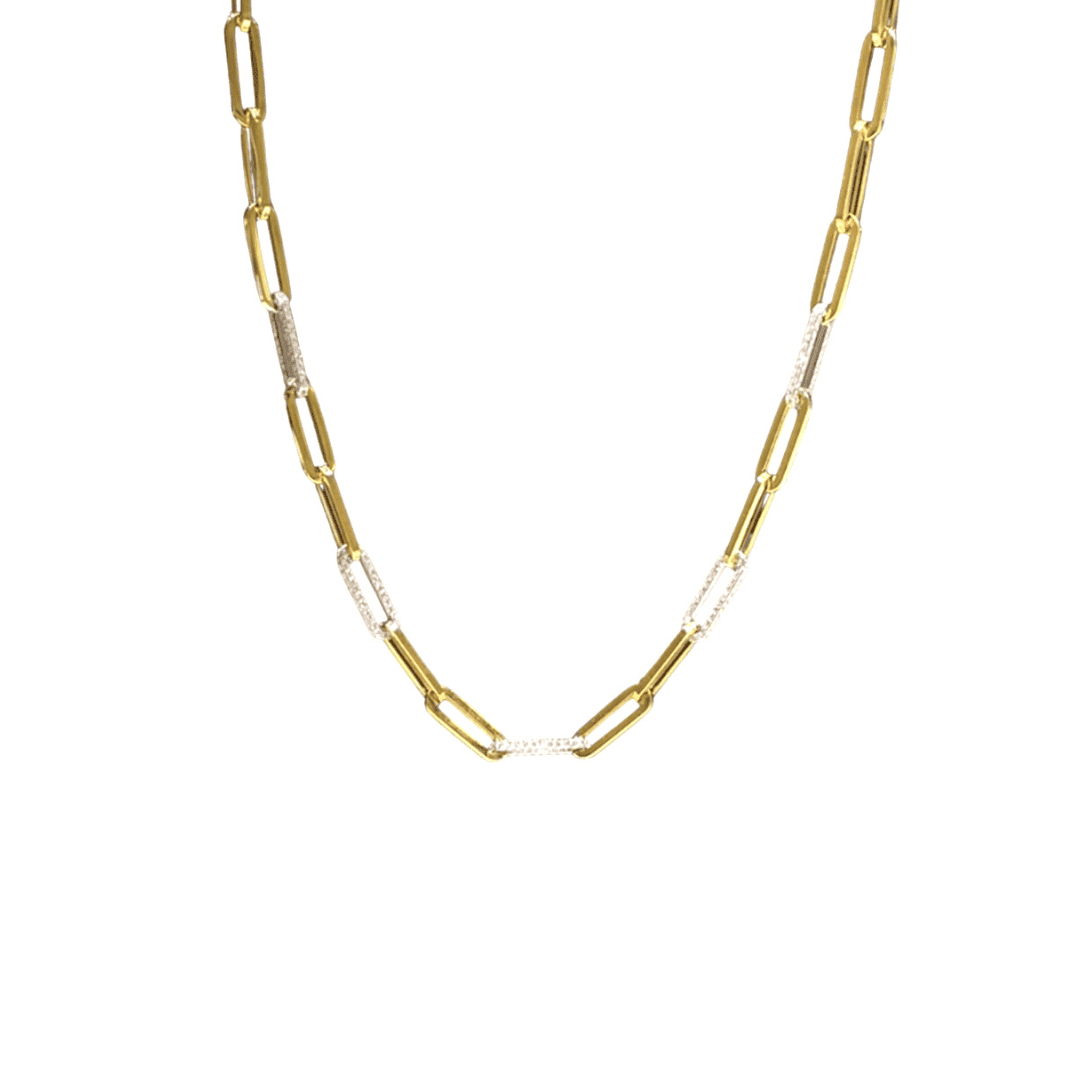Diamond Paperclip Necklace