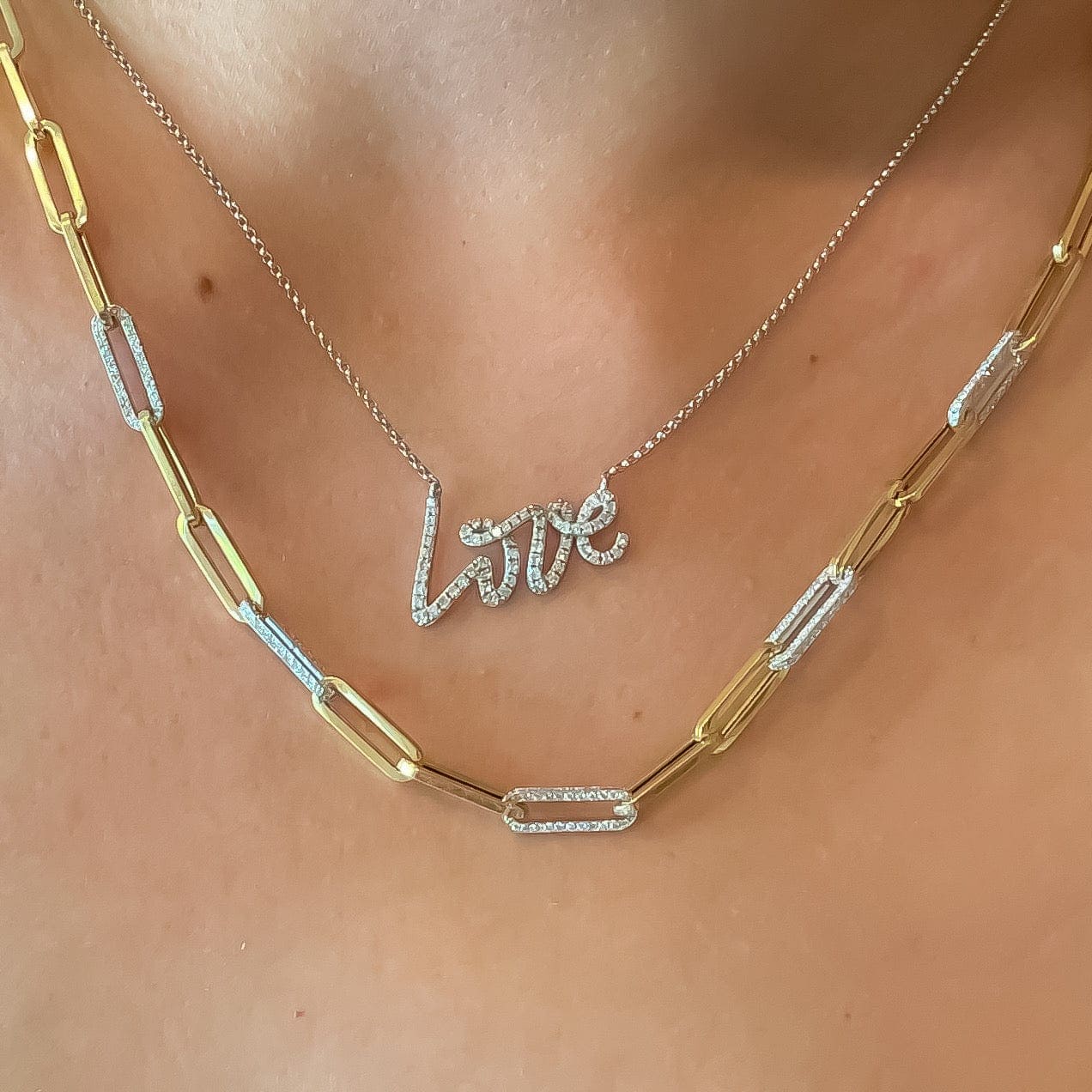 Diamond Paperclip Necklace